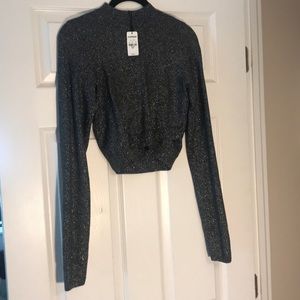 Express sparkle crop top NWT